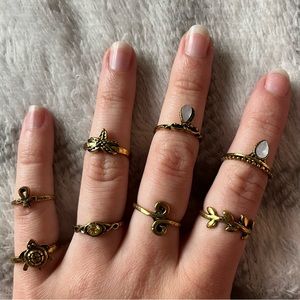 Set of 8 Brass Rings